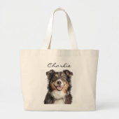 Aangepaste foto en naam van Pet Grote Tote Bag (Voorkant)