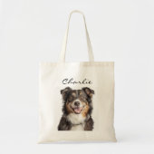 Aangepaste foto en naam van Pet Tote Bag (Voorkant)
