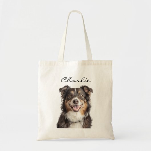 Aangepaste foto en naam van Pet Tote Bag (Voorkant)