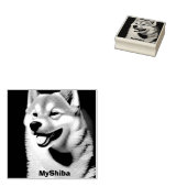 Aangepaste foto en naam van Shiba Portret Rubberstempel (Gestempeld)
