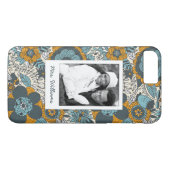 Aangepaste foto- en naamflorale patronen  Case-Mate iPhone case (Achterkant (Horizontaal))