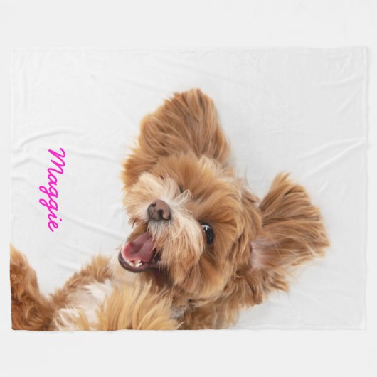 Aangepaste foto- en naamloze kreet fleece deken (Voorkant (Horizontaal))