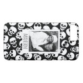 Aangepaste foto- en naamskulls in het zwarte patro Case-Mate iPhone case (Achterkant (Horizontaal))