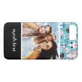 Aangepaste foto- en naamsstructuur lachschedel Case-Mate iPhone case (Achterkant (Horizontaal))