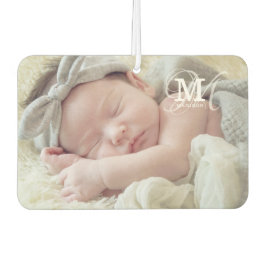 Aangepaste foto- en naamtypografie luchtverfrisser