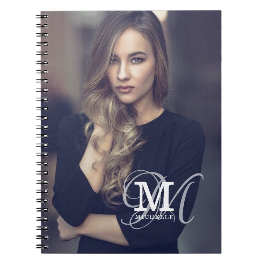 Aangepaste foto- en naamtypografie notitieboek (Voorkant)