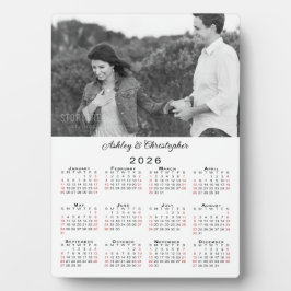 Aangepaste foto en namen 2026 Kalender Fotoplaat