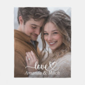 Aangepaste foto en namen Koppel Liefde Fleece Deken (Voorkant)