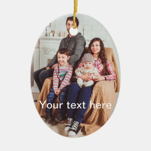Aangepaste foto en/of tekst keramisch ornament (Voorkant)