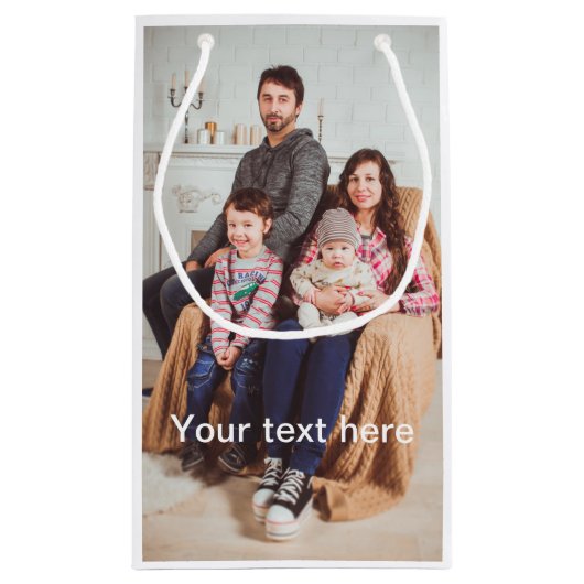 Aangepaste foto en/of tekst klein cadeauzakje (Achterkant)