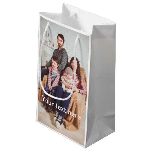 Aangepaste foto en/of tekst klein cadeauzakje (Achterkant Gekanteld)