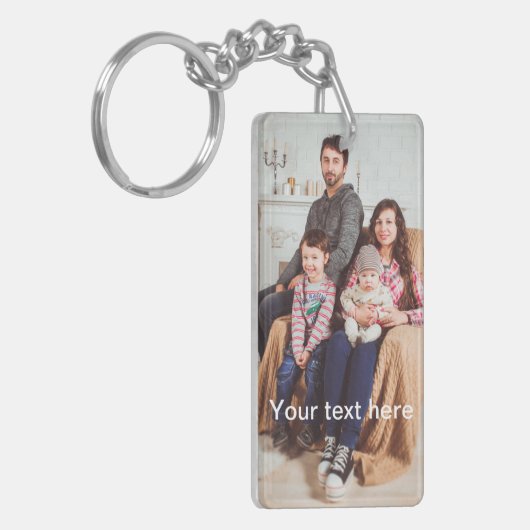 Aangepaste foto en/of tekst sleutelhanger (Voorkant Links)