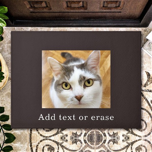 Aangepaste foto en optionele tekst gepersonaliseer deurmat
