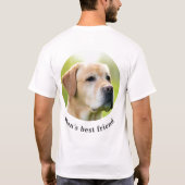 Aangepaste foto en optionele tekst op maat t-shirt (Achterkant)