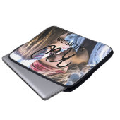 Aangepaste foto- en penseelmonogram laptop sleeve (Voorkant onderkant)
