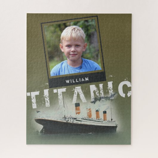 Aangepaste foto en persoonlijke naam Titanic Legpuzzel (Verticaal)