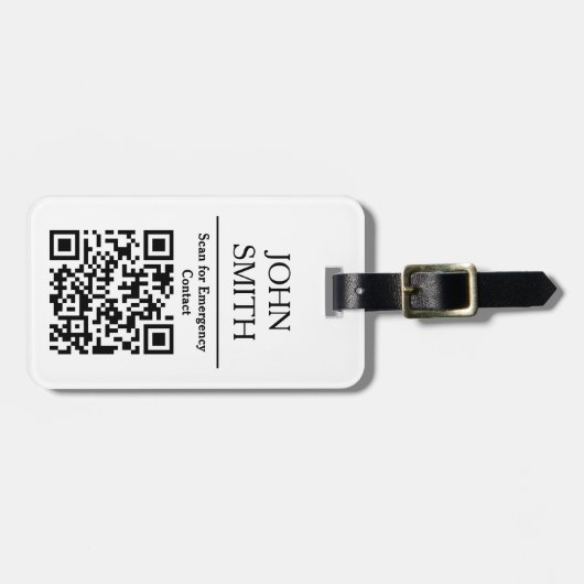 Aangepaste foto- en QR-code Bagagelabel (Voorkant horizontaal)