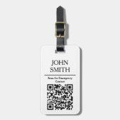Aangepaste foto- en QR-code Bagagelabel (Voorkant verticaal)