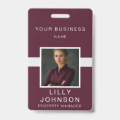 Aangepaste foto- en QR-code professionele ID Badge (Voorzijde)