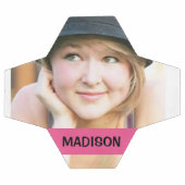 Aangepaste foto en roze streepontwerp voetbal (Enkel)