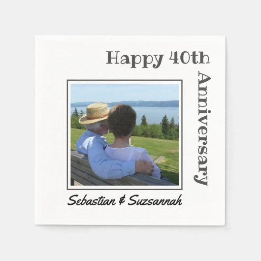 Aangepaste foto en speciale bruiloft Jubileum Servet (Voorkant)