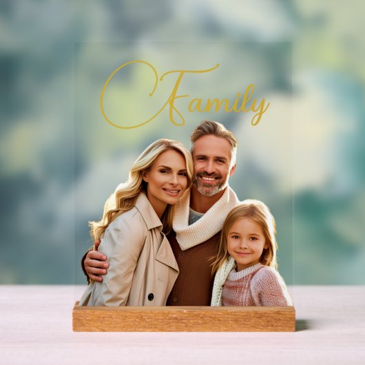 Aangepaste foto en tekst acryl bord (Neutraal)