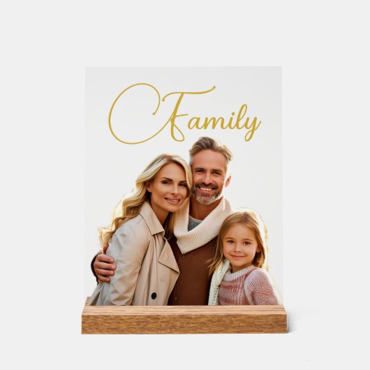 Aangepaste foto en tekst acryl bord (Voorkant)
