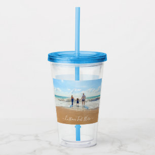 Aangepaste foto en tekst Acryl Tumbler Acryl Drinkbeker