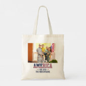 Aangepaste foto en tekst Amerika Est 1776 Patriott Tote Bag (Achterkant)