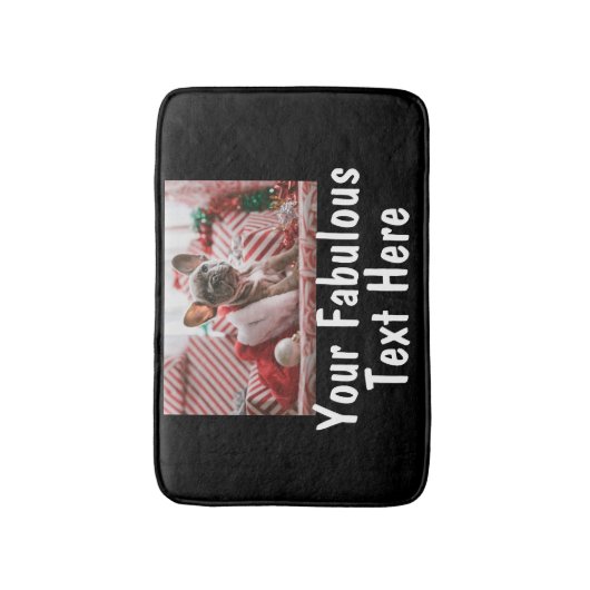 Aangepaste foto en tekst badmat (Voorkant Verticaal)