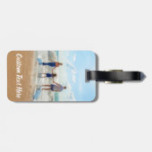 Aangepaste foto en tekst Bagagelabel gepersonalise (Achterkant horizontaal)