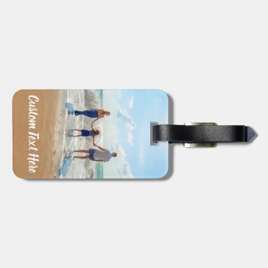 Aangepaste foto en tekst Bagagelabel gepersonalise (Achterkant horizontaal)