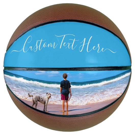 Aangepaste foto en tekst basketbal uw eigen ontwer (Voorkant)
