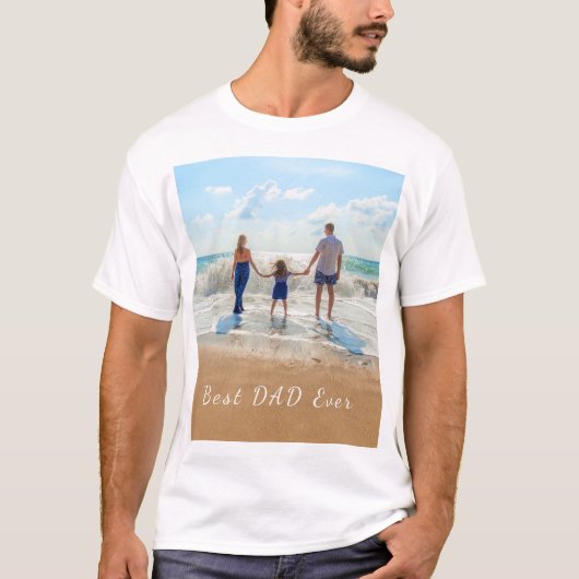 Aangepaste foto en tekst - Beste DAD ooit T-shirt (Voorkant)
