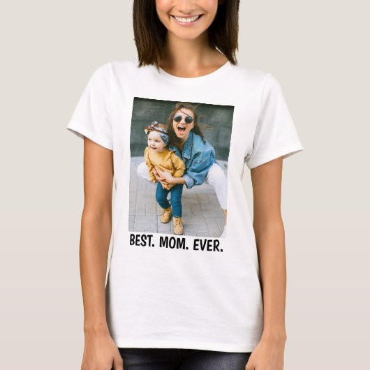 Aangepaste foto en tekst - Beste moeder ooit T-shirt (Voorkant)