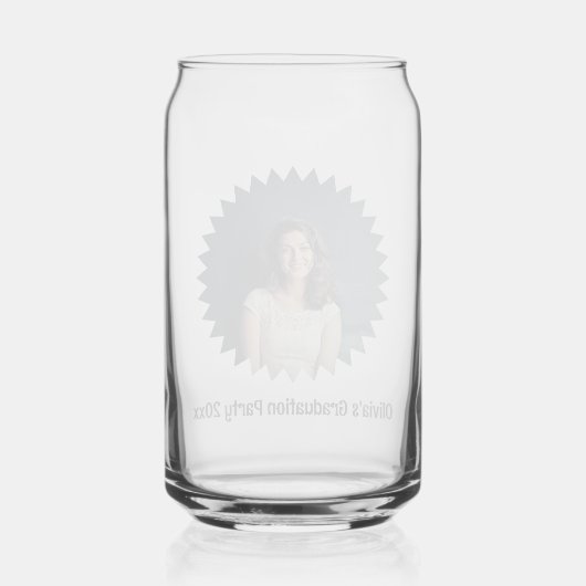 Aangepaste foto en tekst blikvorm glas (Achterkant)