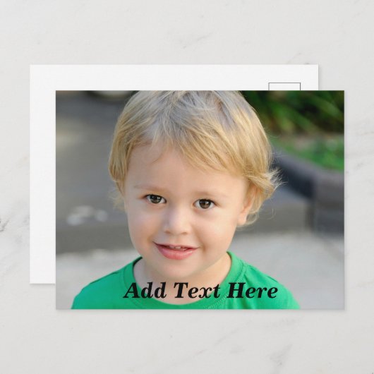 Aangepaste foto en tekst briefkaart (Voorkant / Achterkant)