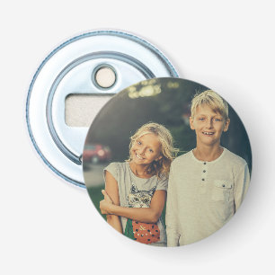 Aangepaste foto en tekst button flesopener