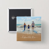 Aangepaste foto- en tekst-Button Vierkante Button 5,1 Cm (Voorkant /achterkant)