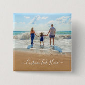 Aangepaste foto- en tekst-Button Vierkante Button 5,1 Cm (Voorkant)