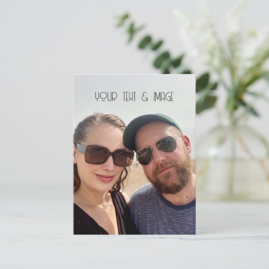 Aangepaste foto en tekst creëer uw eigen art deco briefkaart (Staand voorkant)