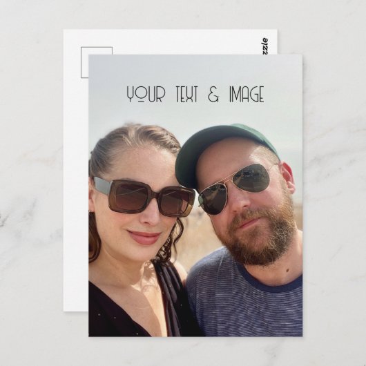 Aangepaste foto en tekst creëer uw eigen art deco briefkaart (Voorkant / Achterkant)