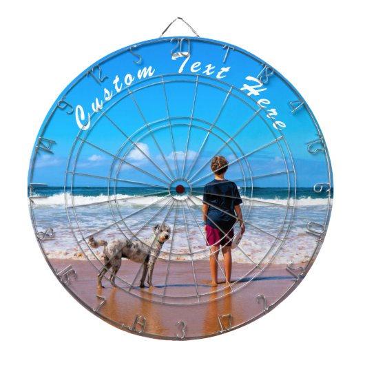 Aangepaste foto en tekst dartbord met uw foto's (Voorkant)