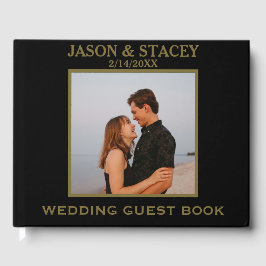 Aangepaste foto en tekst Eenvoudig Elegant Gastenboek