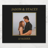 Aangepaste foto en tekst Eenvoudig Elegant Sparkling Wijnetiket (Enkel label)