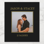 Aangepaste foto en tekst Eenvoudig Elegant Wijn Etiket (Enkel label)