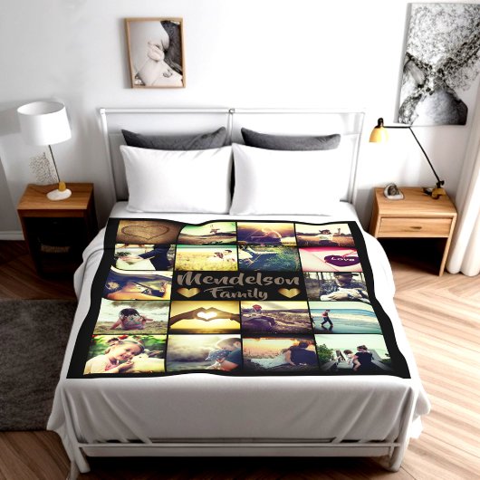 Aangepaste foto en tekst fleece deken