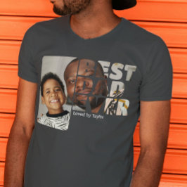 Aangepaste foto en tekst gepersonaliseerd beste pa t-shirt