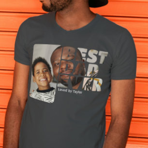 Aangepaste foto en tekst gepersonaliseerd beste pa t-shirt