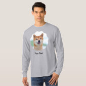 Aangepaste foto en tekst gepersonaliseerd grijs t-shirt (Voorkant volledig)